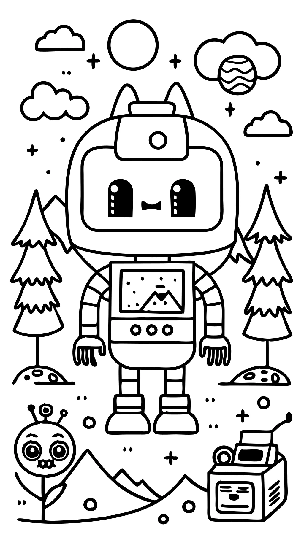 cartoon printable coloring paperback glitch tech coloring pages